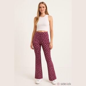 Pacific Republic Floral Knit Flare Pants